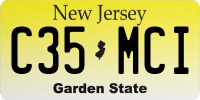 NJ license plate C35MCI