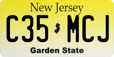 NJ license plate C35MCJ