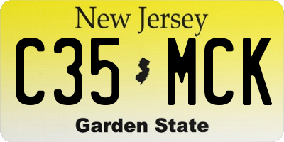 NJ license plate C35MCK