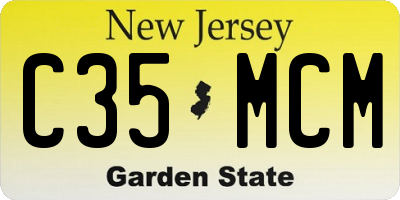 NJ license plate C35MCM