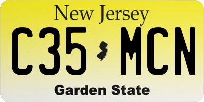 NJ license plate C35MCN