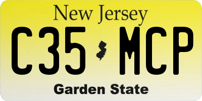 NJ license plate C35MCP