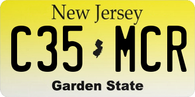 NJ license plate C35MCR