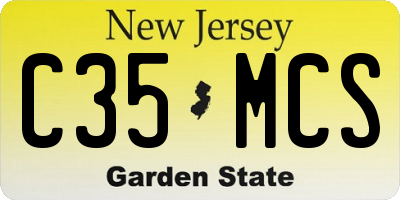 NJ license plate C35MCS