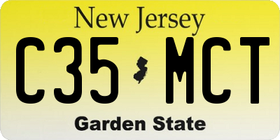 NJ license plate C35MCT