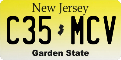 NJ license plate C35MCV