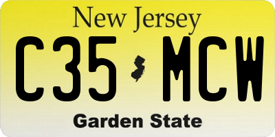 NJ license plate C35MCW
