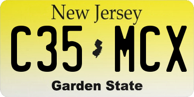 NJ license plate C35MCX