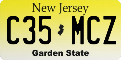 NJ license plate C35MCZ