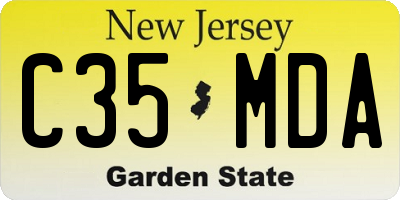 NJ license plate C35MDA