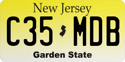 NJ license plate C35MDB