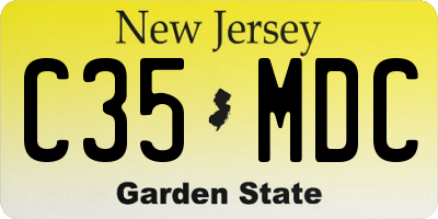NJ license plate C35MDC