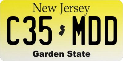 NJ license plate C35MDD