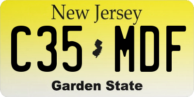 NJ license plate C35MDF