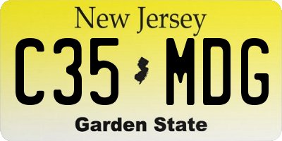 NJ license plate C35MDG