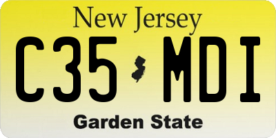 NJ license plate C35MDI