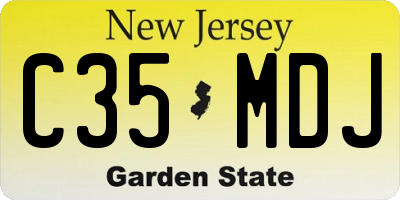 NJ license plate C35MDJ