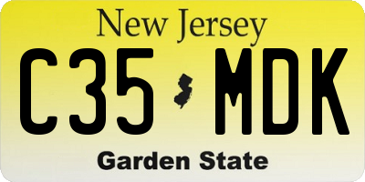 NJ license plate C35MDK