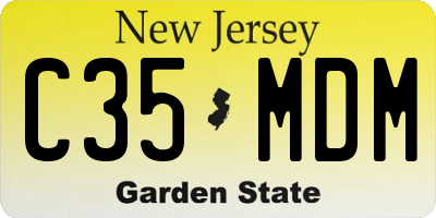 NJ license plate C35MDM