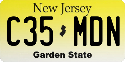 NJ license plate C35MDN