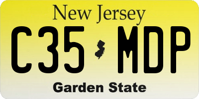 NJ license plate C35MDP