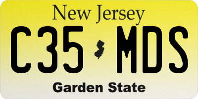 NJ license plate C35MDS