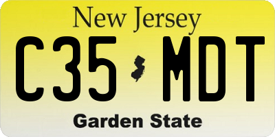 NJ license plate C35MDT