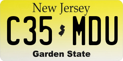 NJ license plate C35MDU