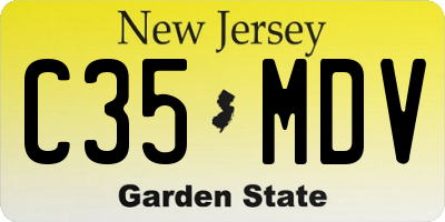 NJ license plate C35MDV