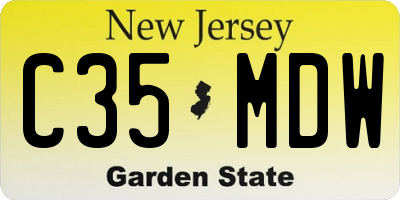 NJ license plate C35MDW
