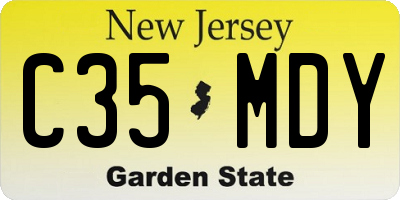 NJ license plate C35MDY