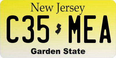 NJ license plate C35MEA