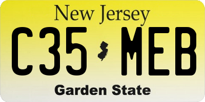 NJ license plate C35MEB