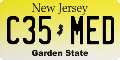 NJ license plate C35MED