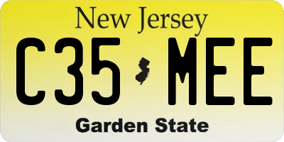 NJ license plate C35MEE