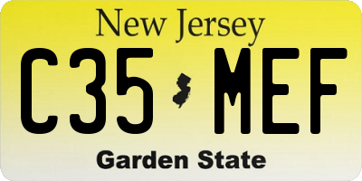 NJ license plate C35MEF
