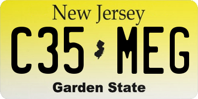 NJ license plate C35MEG