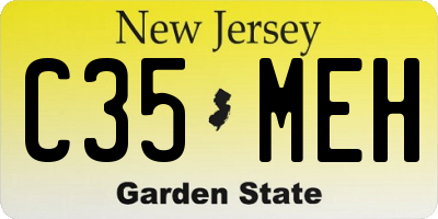 NJ license plate C35MEH