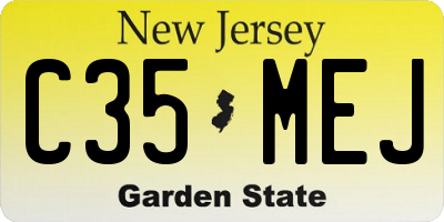 NJ license plate C35MEJ