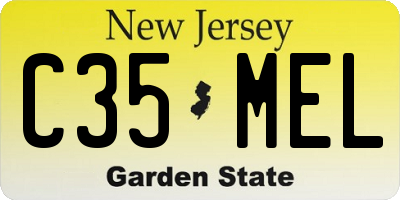 NJ license plate C35MEL
