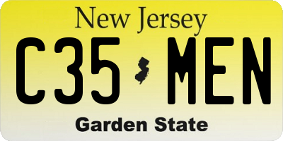 NJ license plate C35MEN
