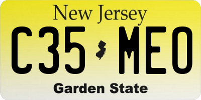 NJ license plate C35MEO