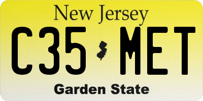 NJ license plate C35MET