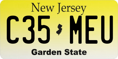 NJ license plate C35MEU