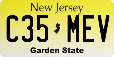 NJ license plate C35MEV