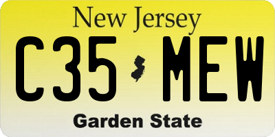 NJ license plate C35MEW