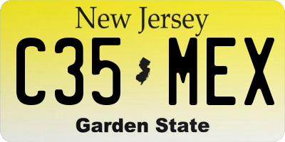 NJ license plate C35MEX