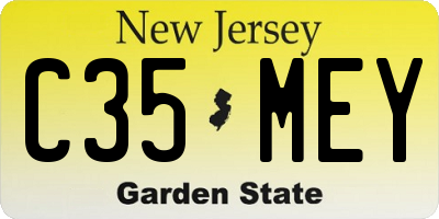 NJ license plate C35MEY