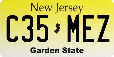 NJ license plate C35MEZ