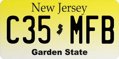 NJ license plate C35MFB
